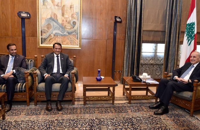 بري استقبل سفير قطر والامين العام السابق للاتحاد البرلماني العربي