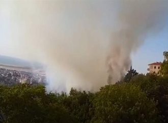 حريق كبير في وادي نهر الجوز والاهالي يناشدون
